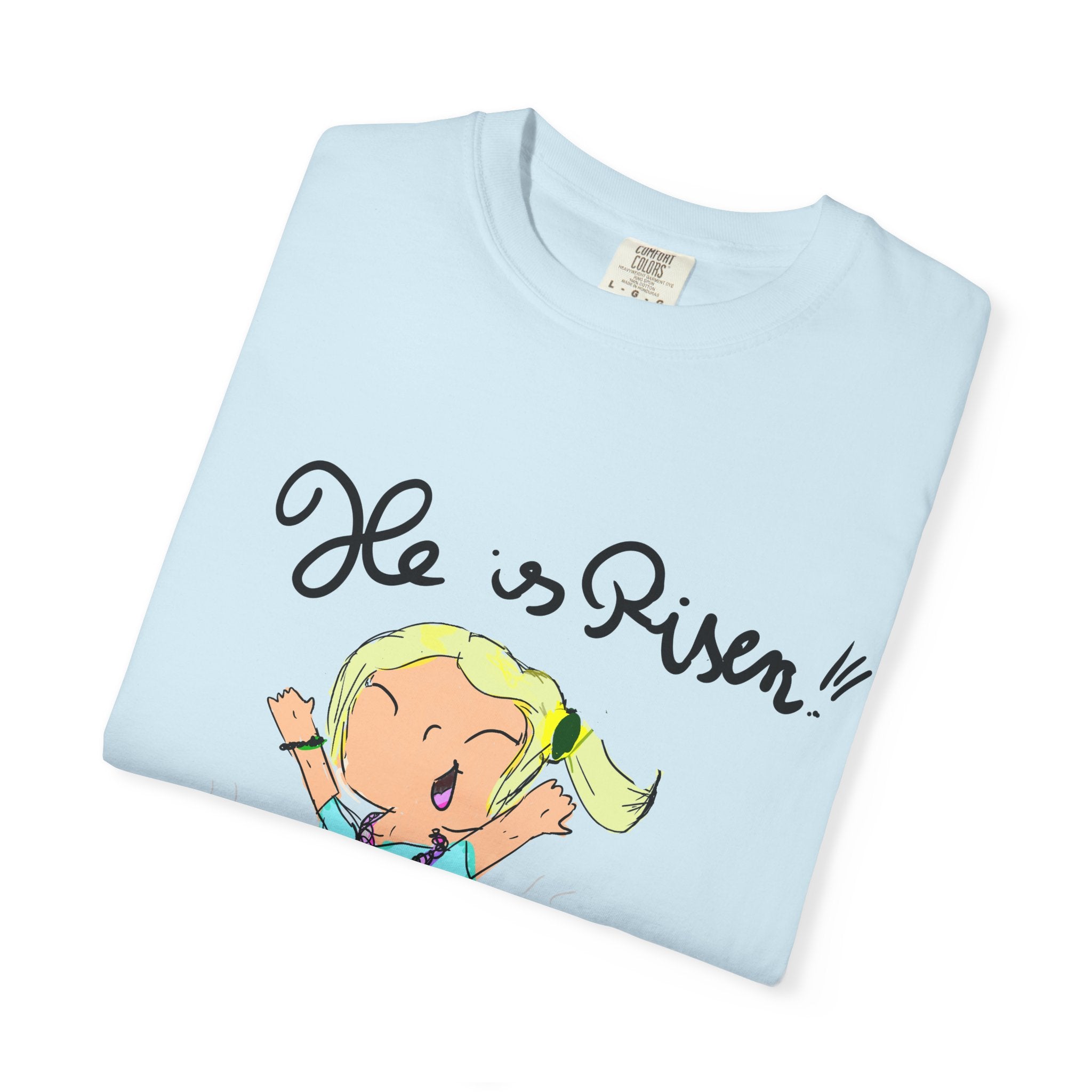Kids' Hand-Drawn Easter T-Shirt — He Is Risen | P.O.P
