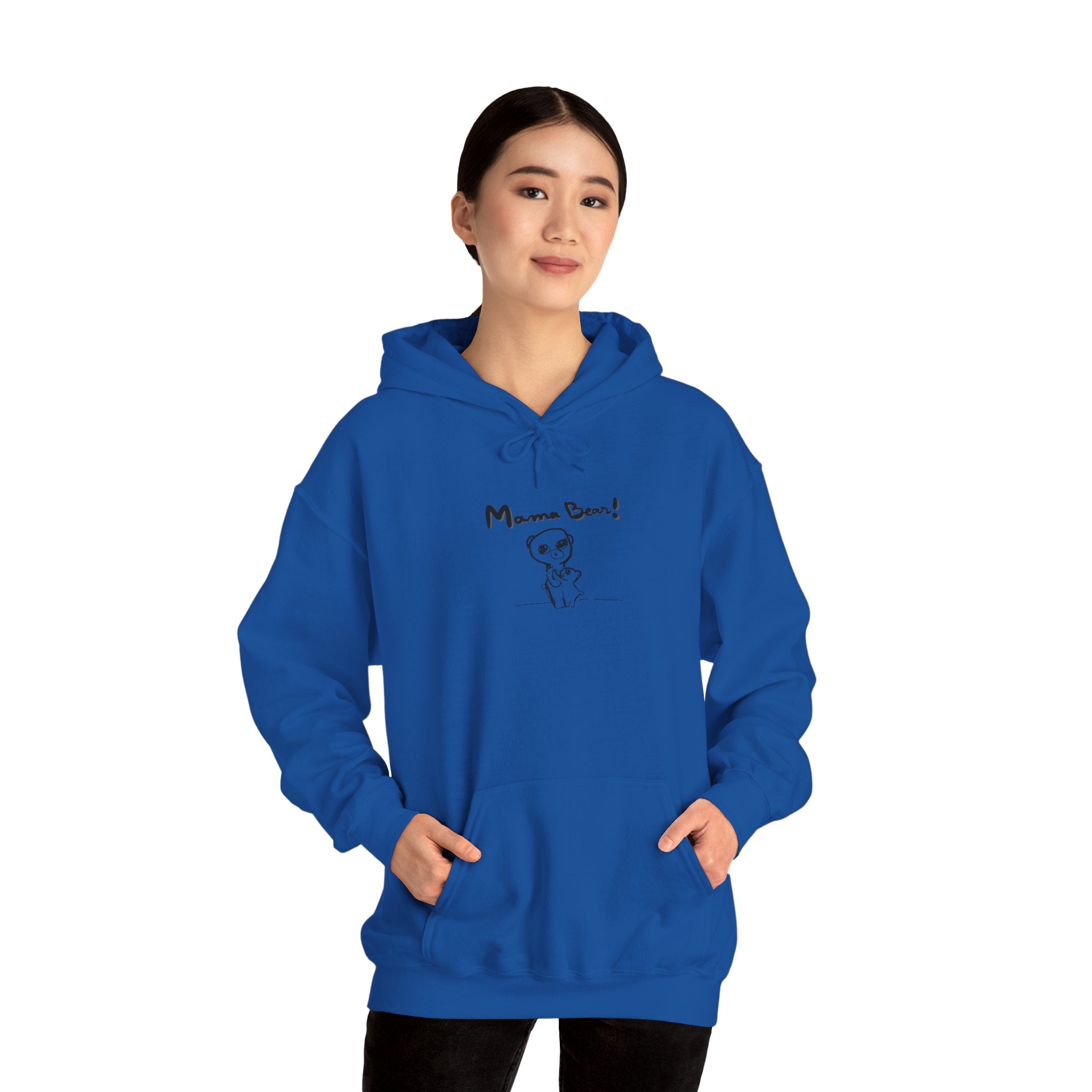 Mom & Child Hand-Drawn Hoodie — Handmade Love Illustration