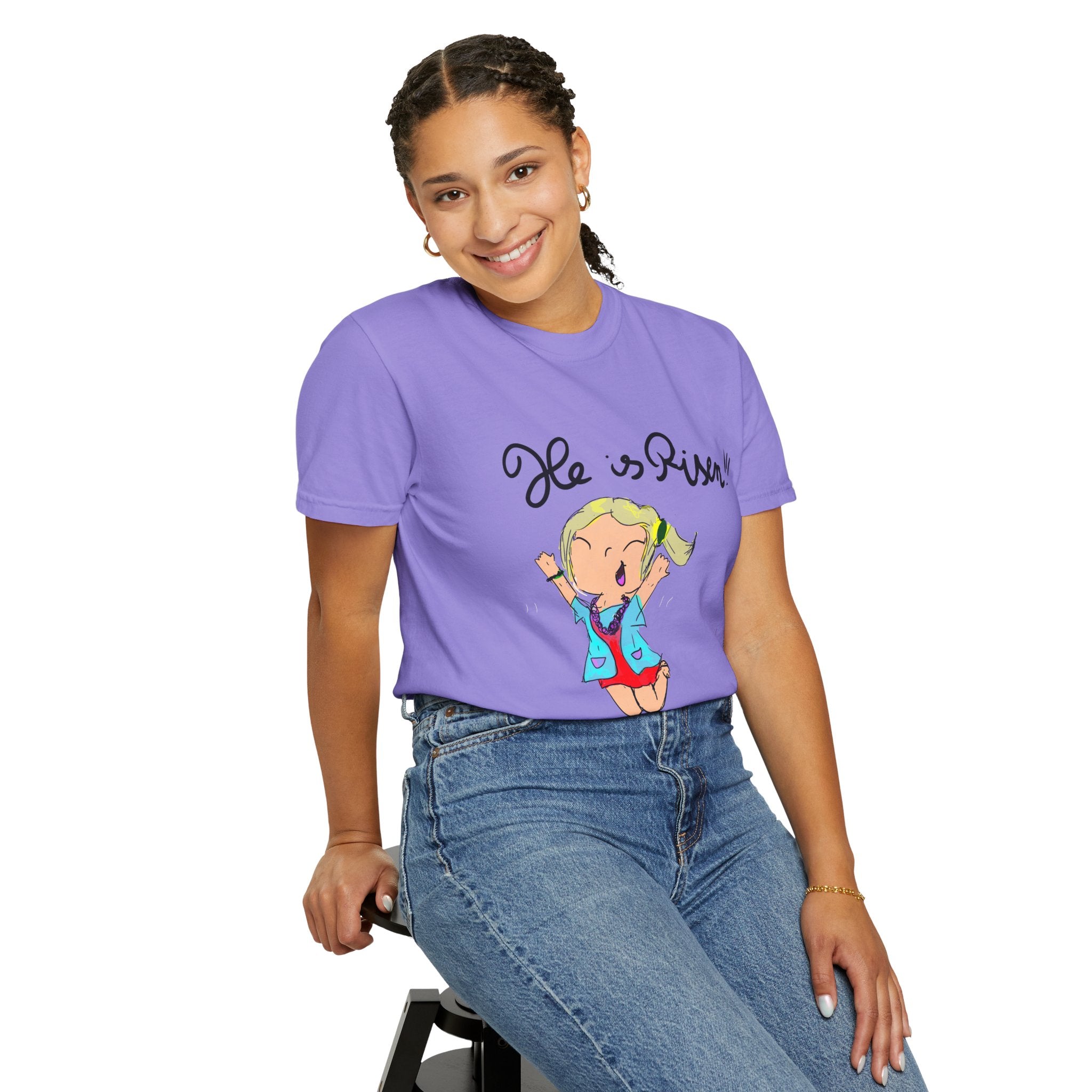 He Is Risen! Kids’ Hand-Drawn T-Shirt — Child Art Tee