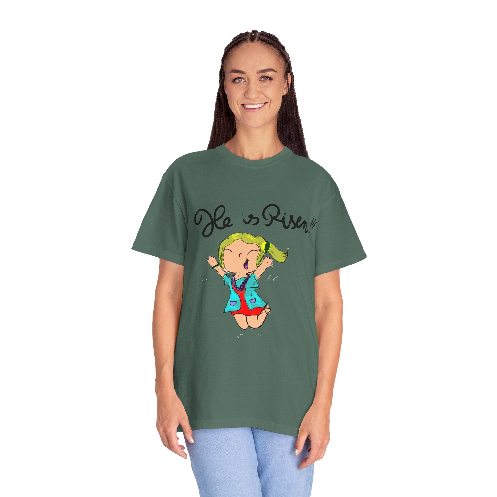 He Is Risen! Kids’ Hand-Drawn T-Shirt — Child Art Tee
