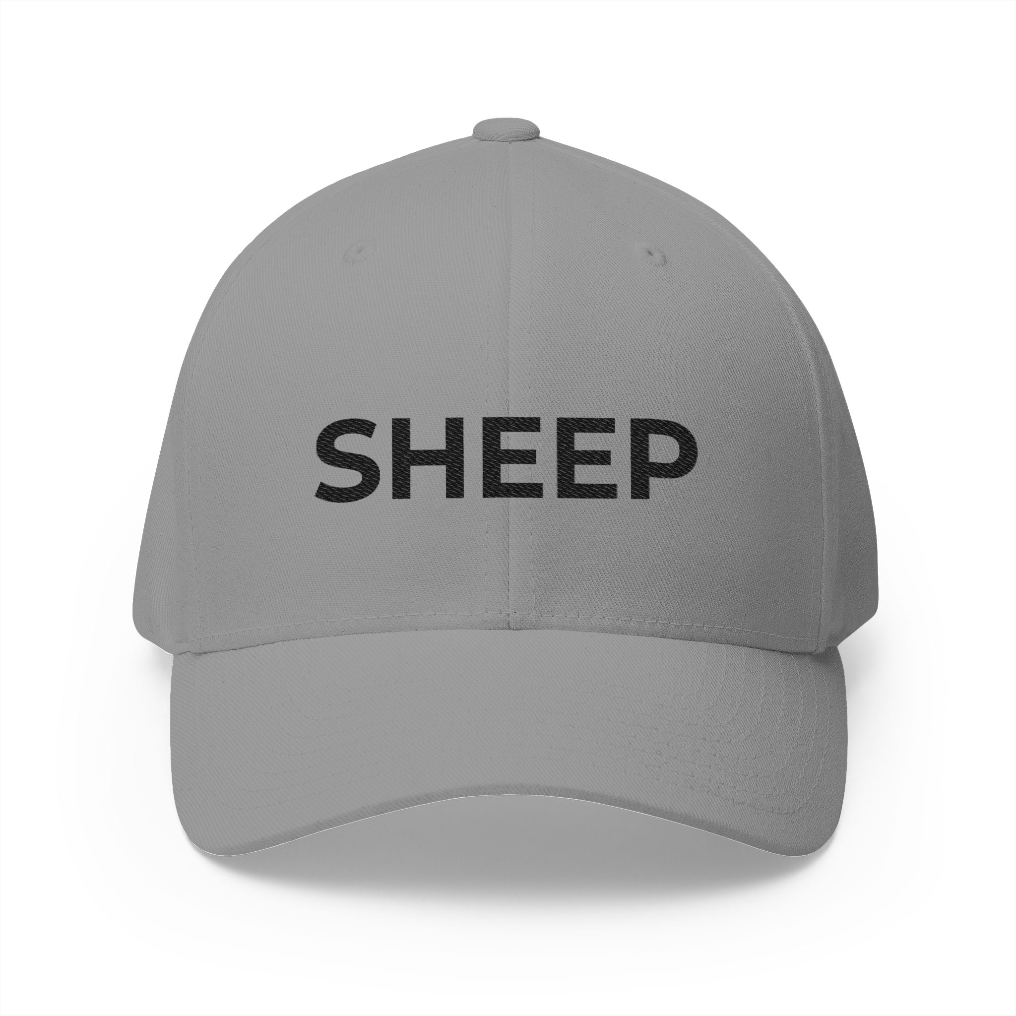 Embroidered 'SHEEP' Closed-Back Cap