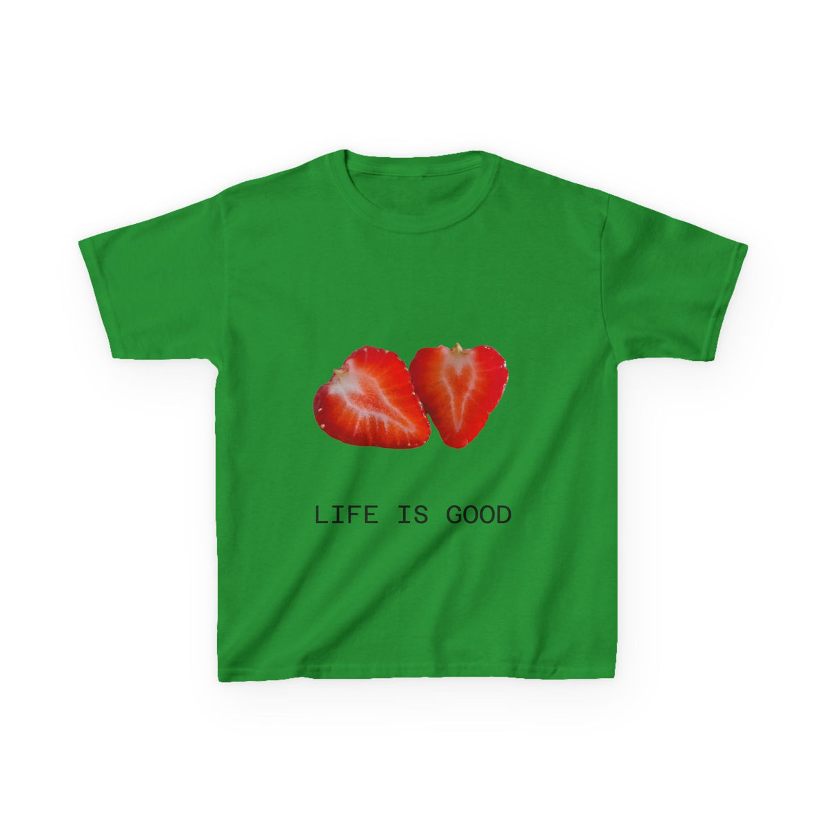Kids Strawberry Heart Tee — Cute Fruit Graphic Playful Kids T-Shirt