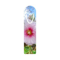 Floral Hollyhock Metal Bookmark — Pink Garden Flower Bookmark with Initial Cutout