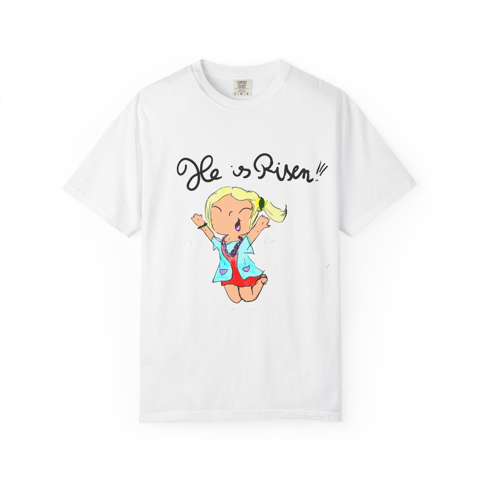 Kids' Hand-Drawn Easter T-Shirt — He Is Risen | P.O.P