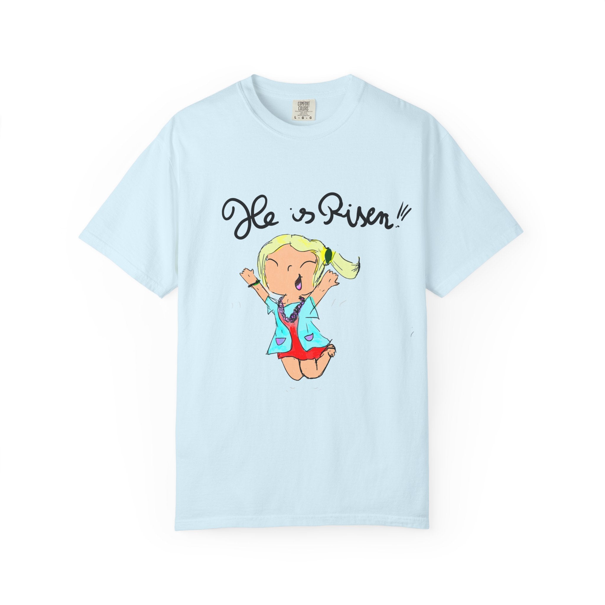 He Is Risen! Kids’ Hand-Drawn T-Shirt — Child Art Tee