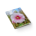 Floral Pink Hollyhock Journal — Ruled Lined Notebook for Gardeners & Nature Lovers