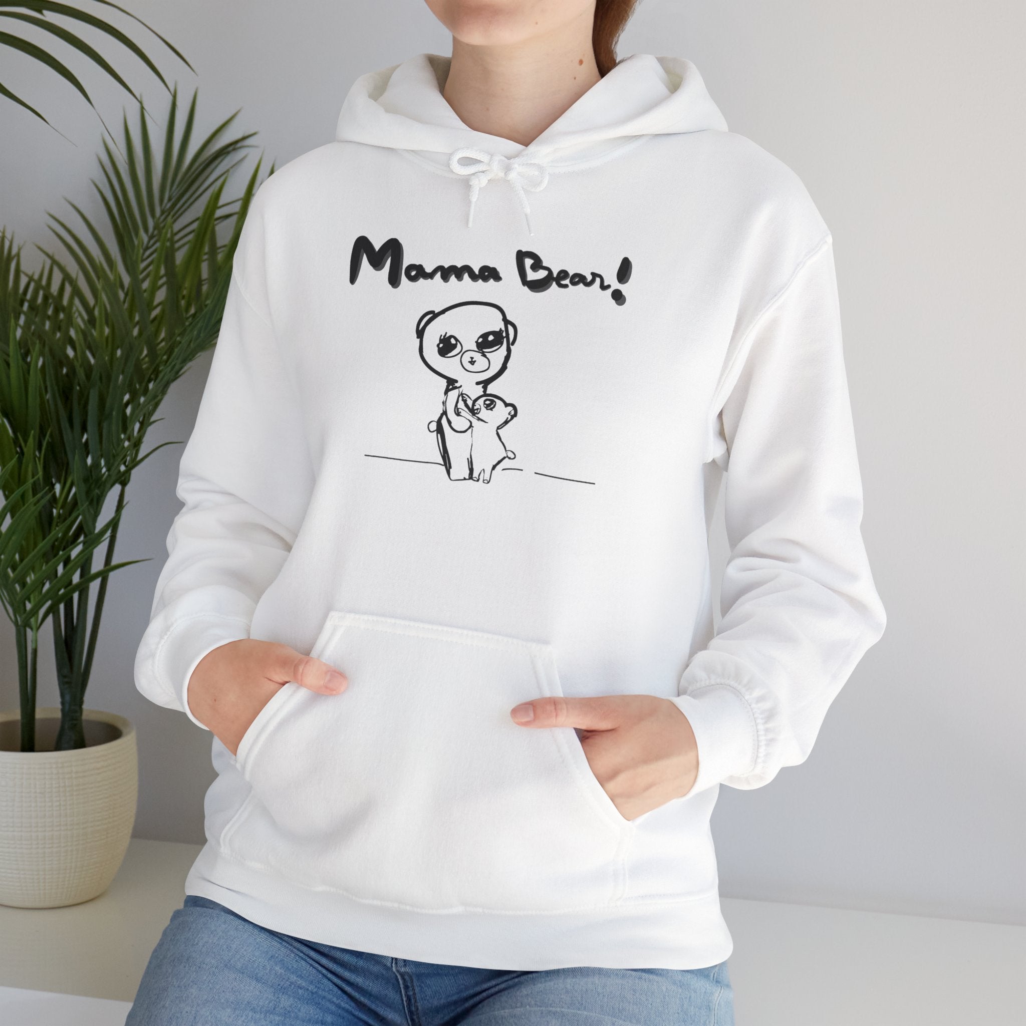 Hand-Drawn Kid Artwork Mom & Child Hoodie — Handmade Love Illustration