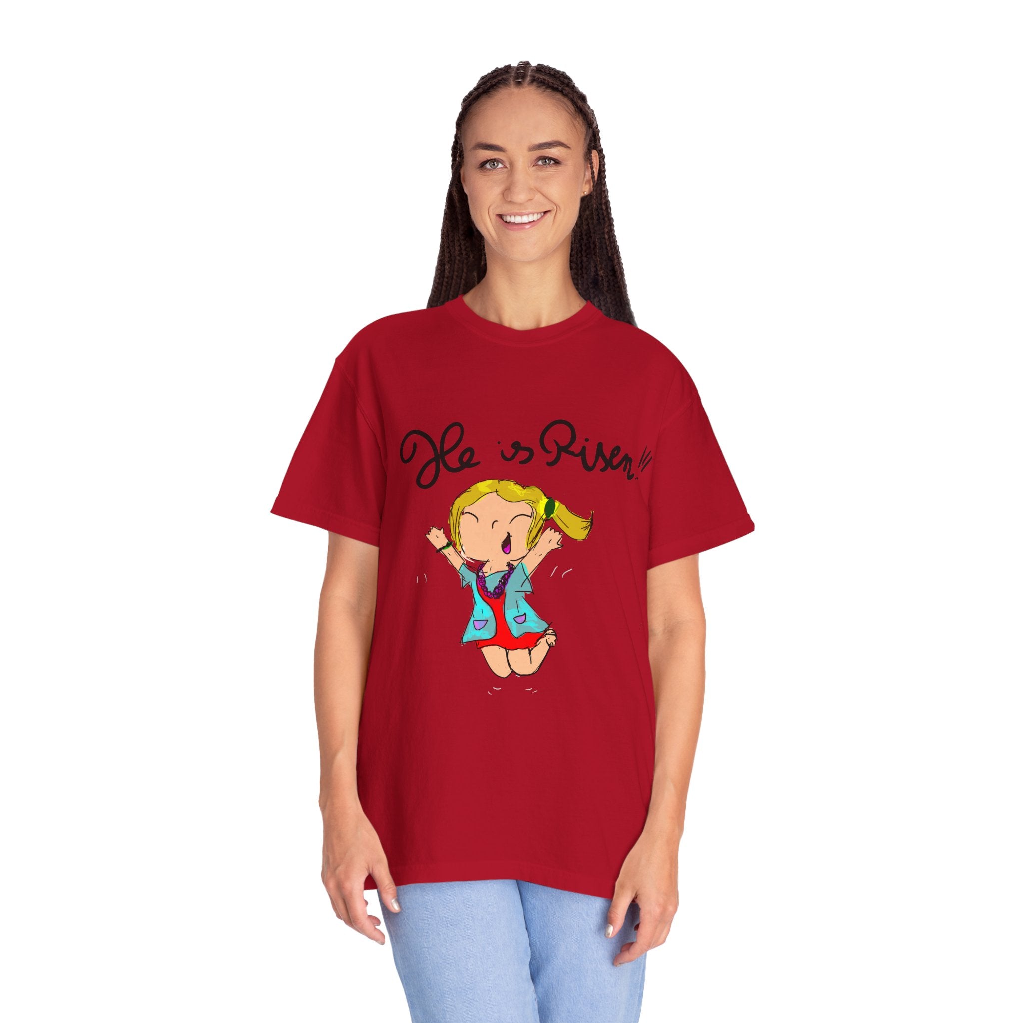 He Is Risen! Kids’ Hand-Drawn T-Shirt — Child Art Tee