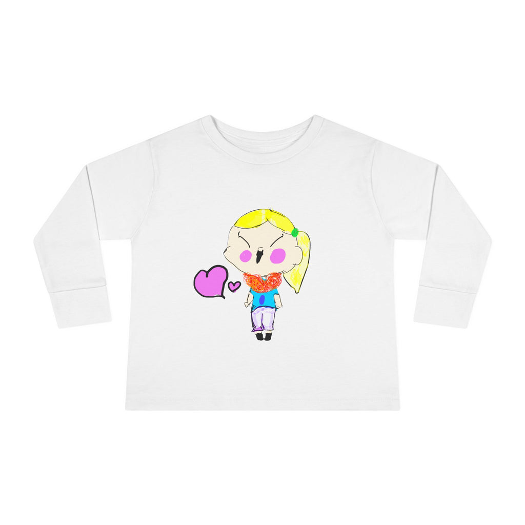 Toddler Long Sleeve Tee — Hand-Drawn Kids Art (8-Year-Old)