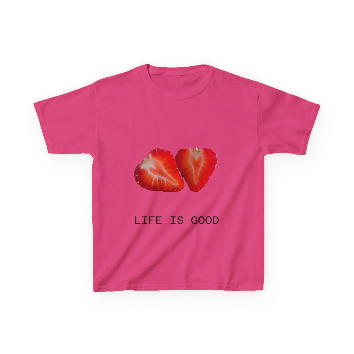 Kids Strawberry Heart Tee — Cute Fruit Graphic Playful Kids T-Shirt