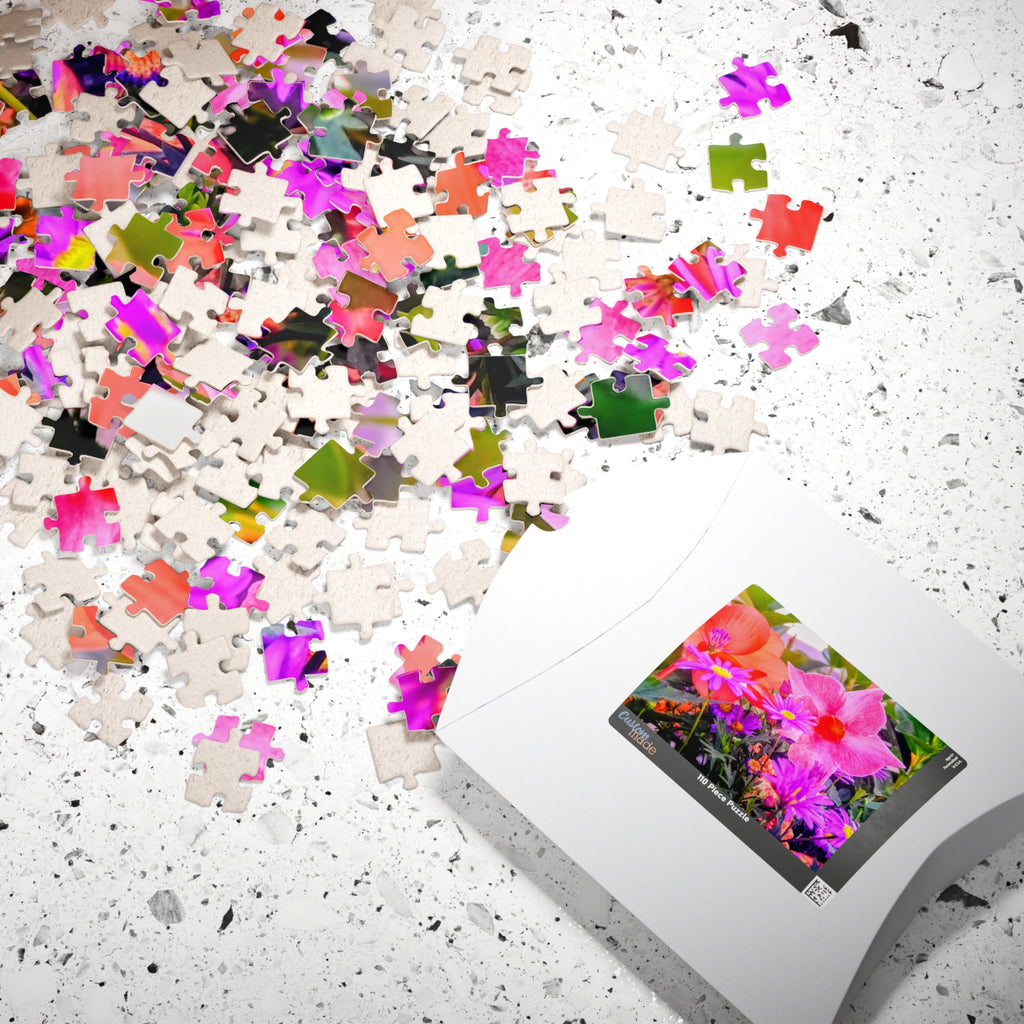Floral Garden Jigsaw Puzzle — Vibrant Pink & Purple Flowers (110–1014 pcs)