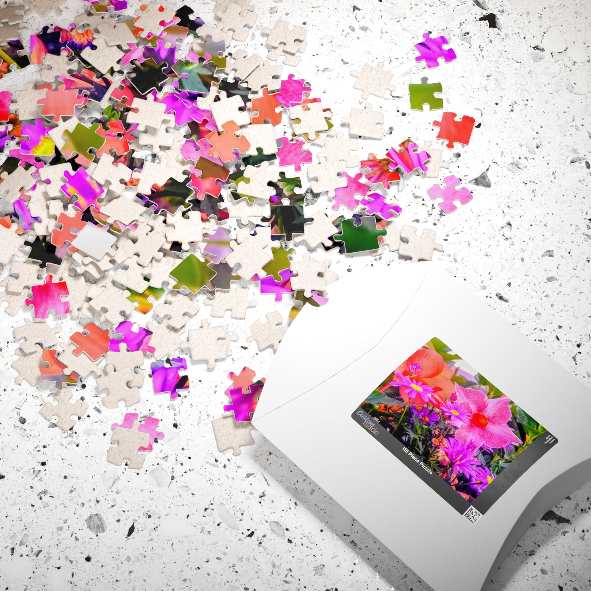 Floral Garden Jigsaw Puzzle — Vibrant Pink & Purple Flowers (110–1014 pcs)