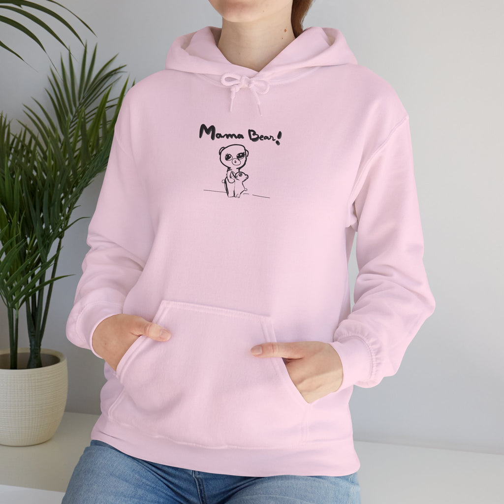 Mom & Child Hand-Drawn Hoodie — Handmade Love Illustration