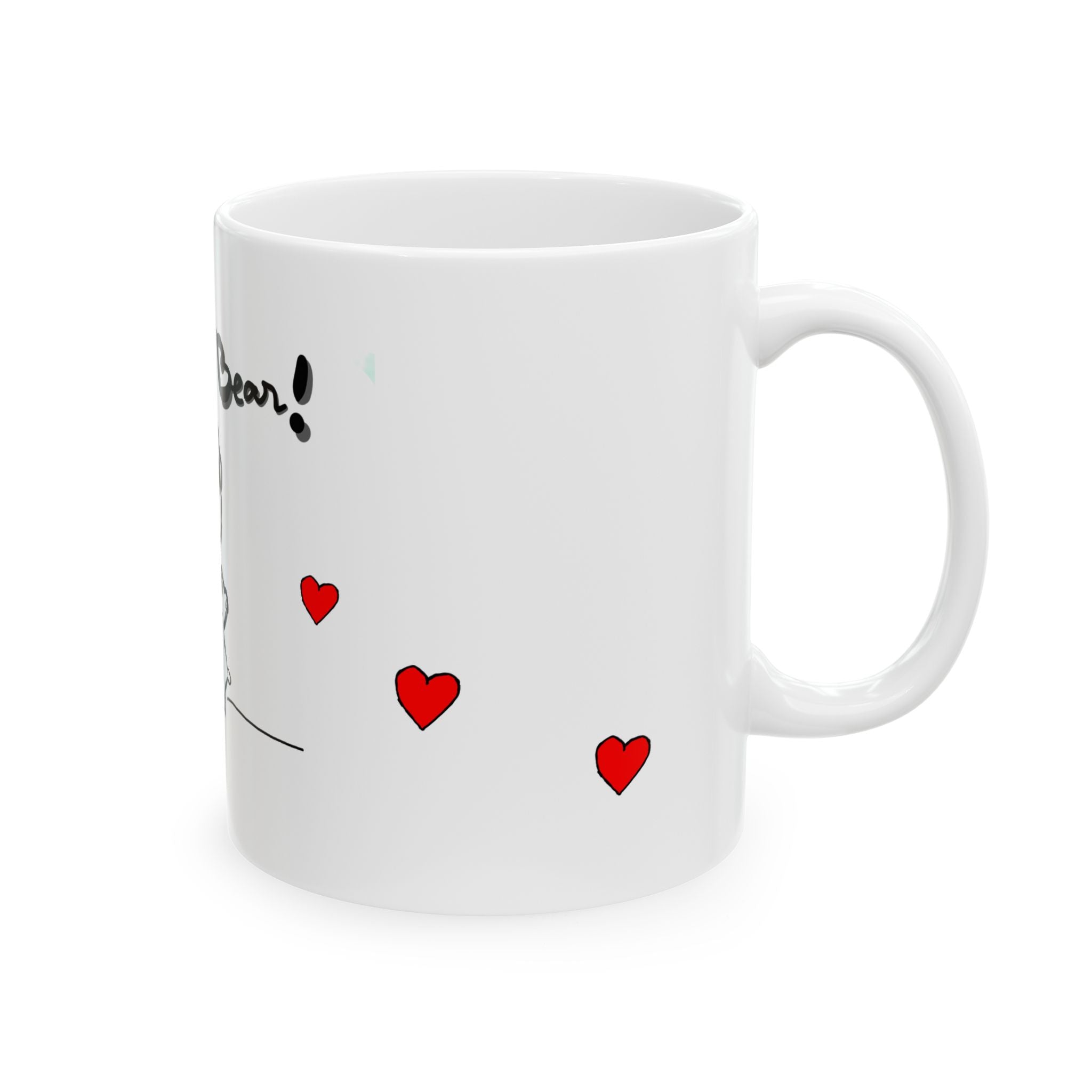 Hand-drawn Mama Bear Ceramic Mug — Cute Mom & Baby Bear Design (11oz/15oz)