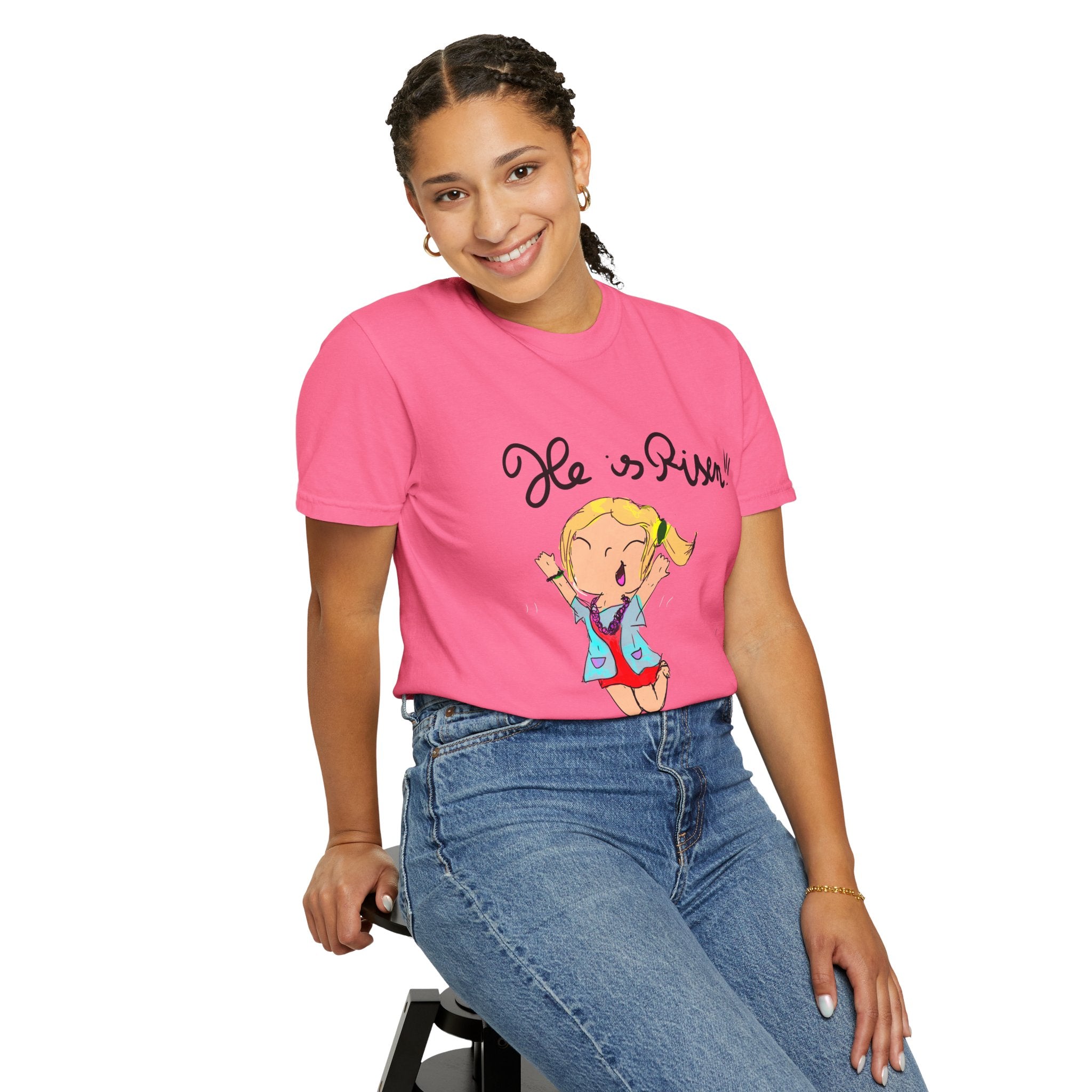 He Is Risen! Kids’ Hand-Drawn T-Shirt — Child Art Tee