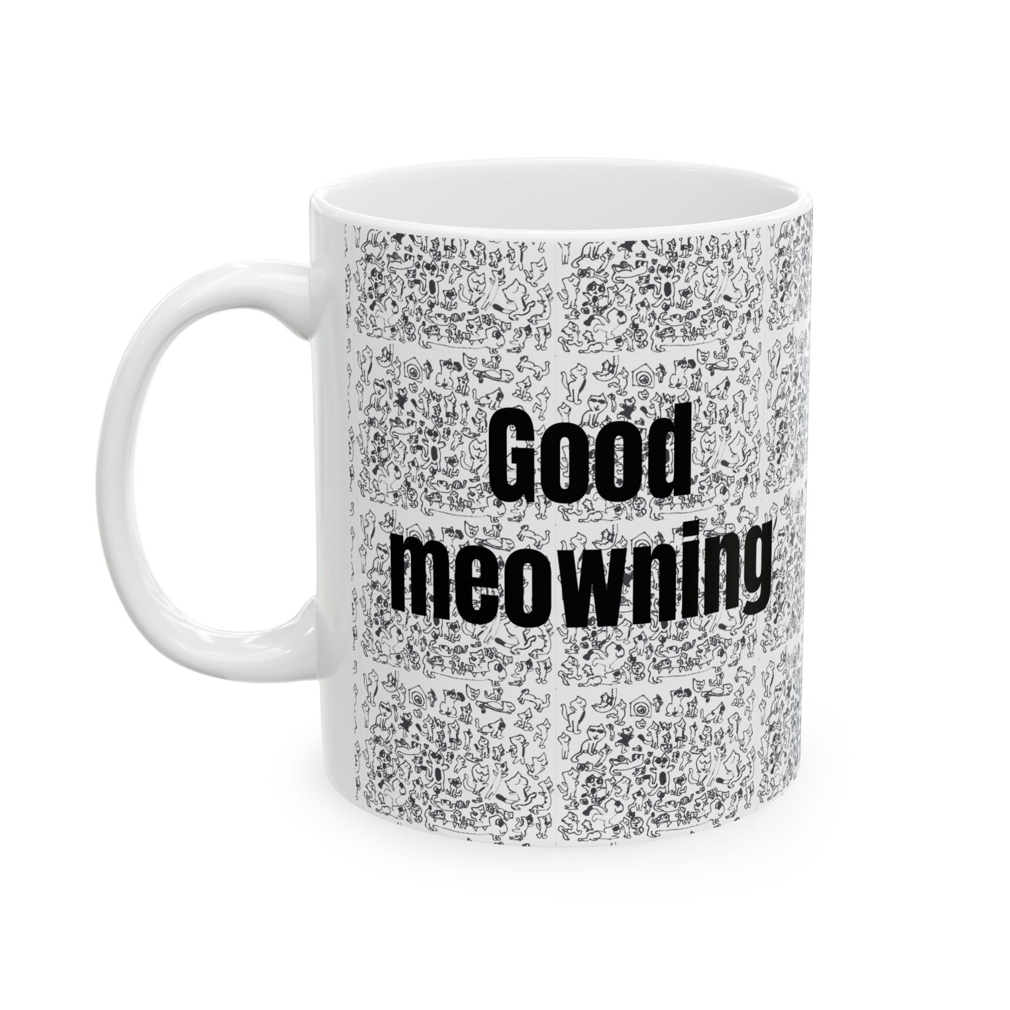 Child’s Kitten Drawing Ceramic Mug — Hand-Drawn Kitty Art (11oz, 15oz)
