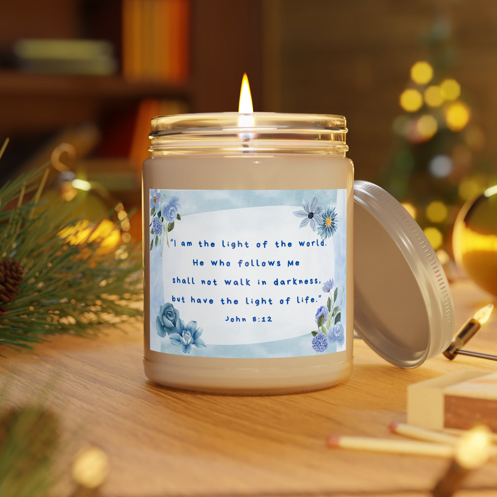 I Am the Light of the World — 9oz Bible Verse Soy Candle (Easter Gift)