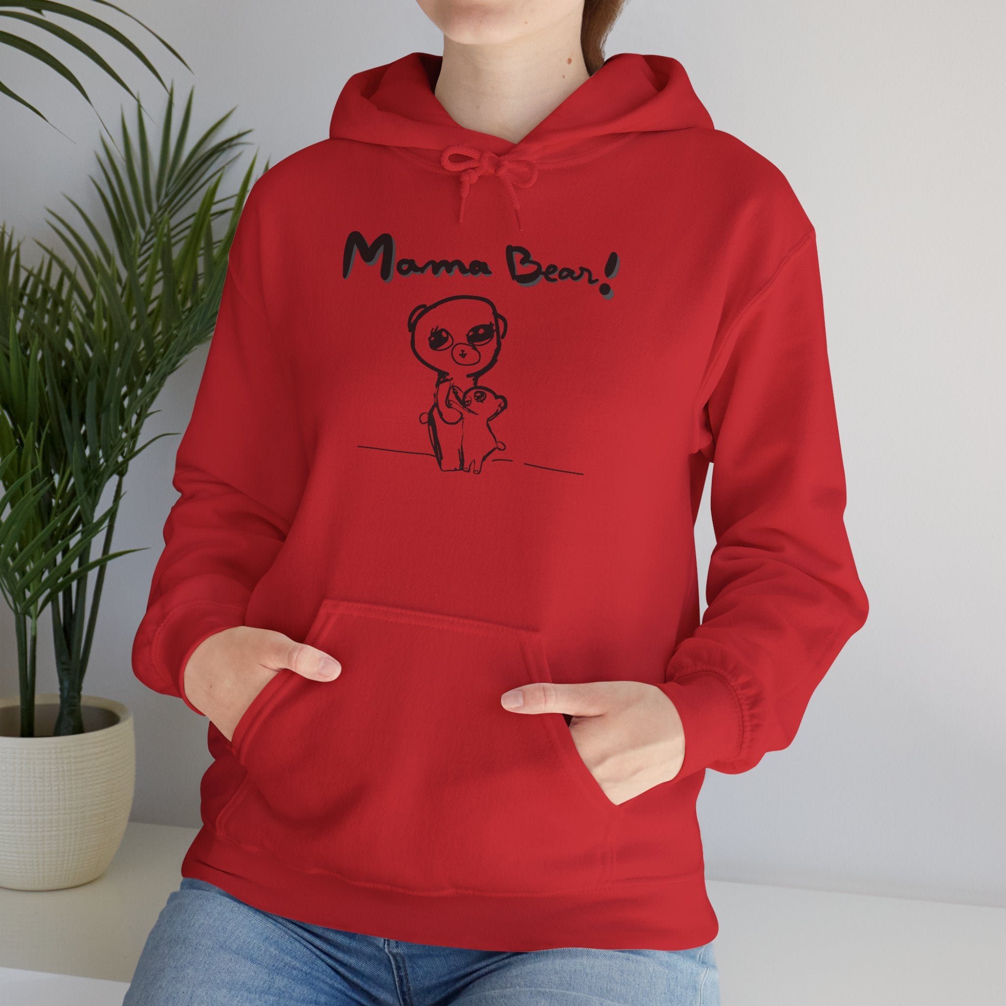 Hand-Drawn Kid Artwork Mom & Child Hoodie — Handmade Love Illustration