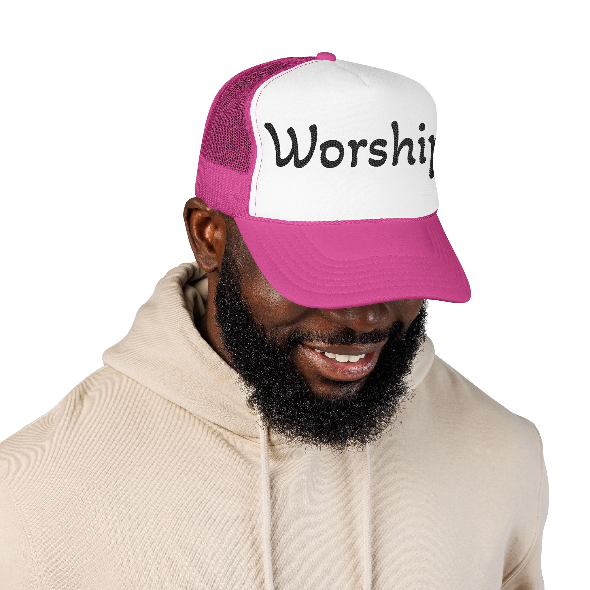 Worship Team Foam Trucker Hat — 'Worship' Church Camp & Service Cap