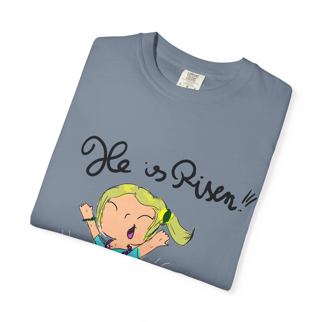 He Is Risen! Kids’ Hand-Drawn T-Shirt — Child Art Tee