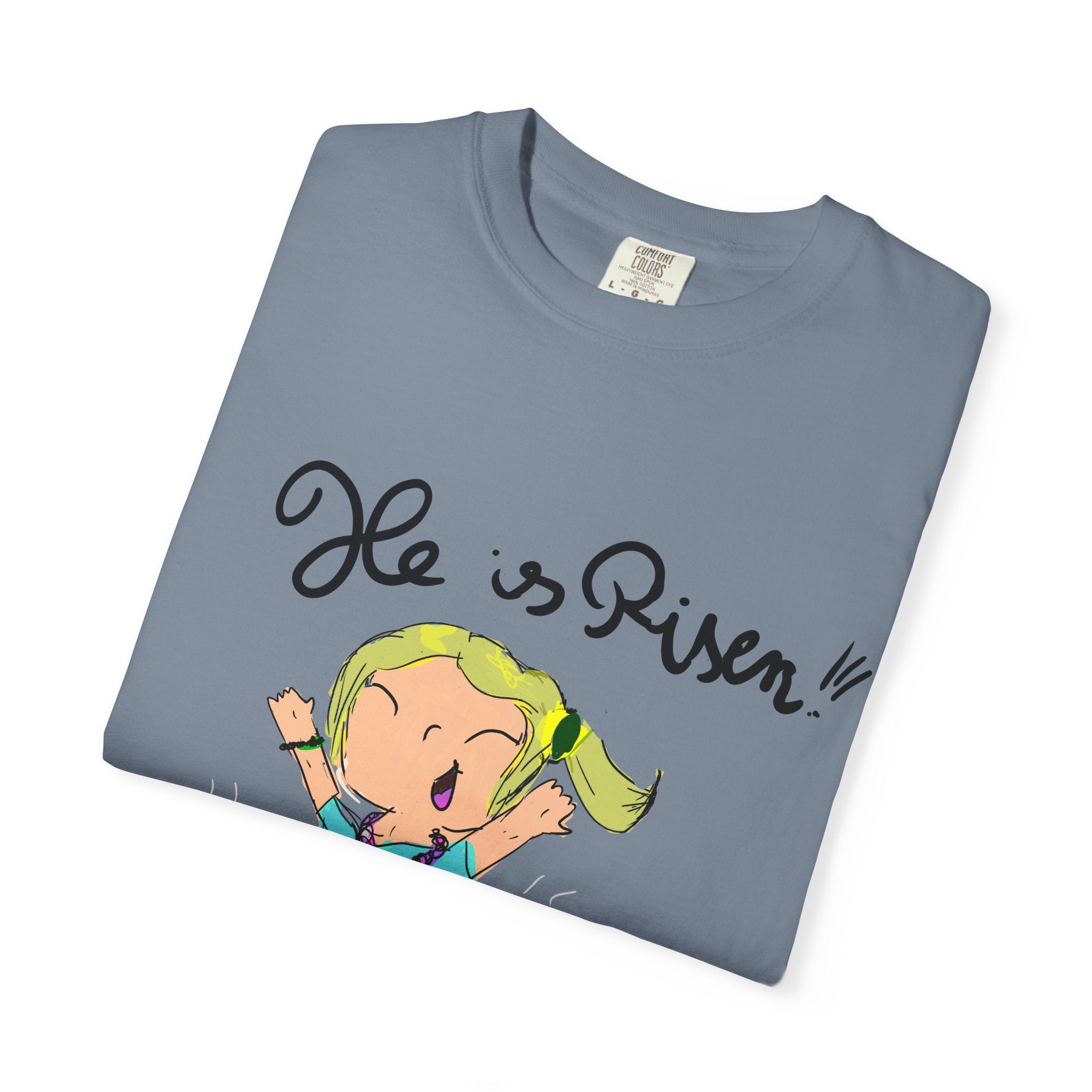 He Is Risen! Kids’ Hand-Drawn T-Shirt — Child Art Tee