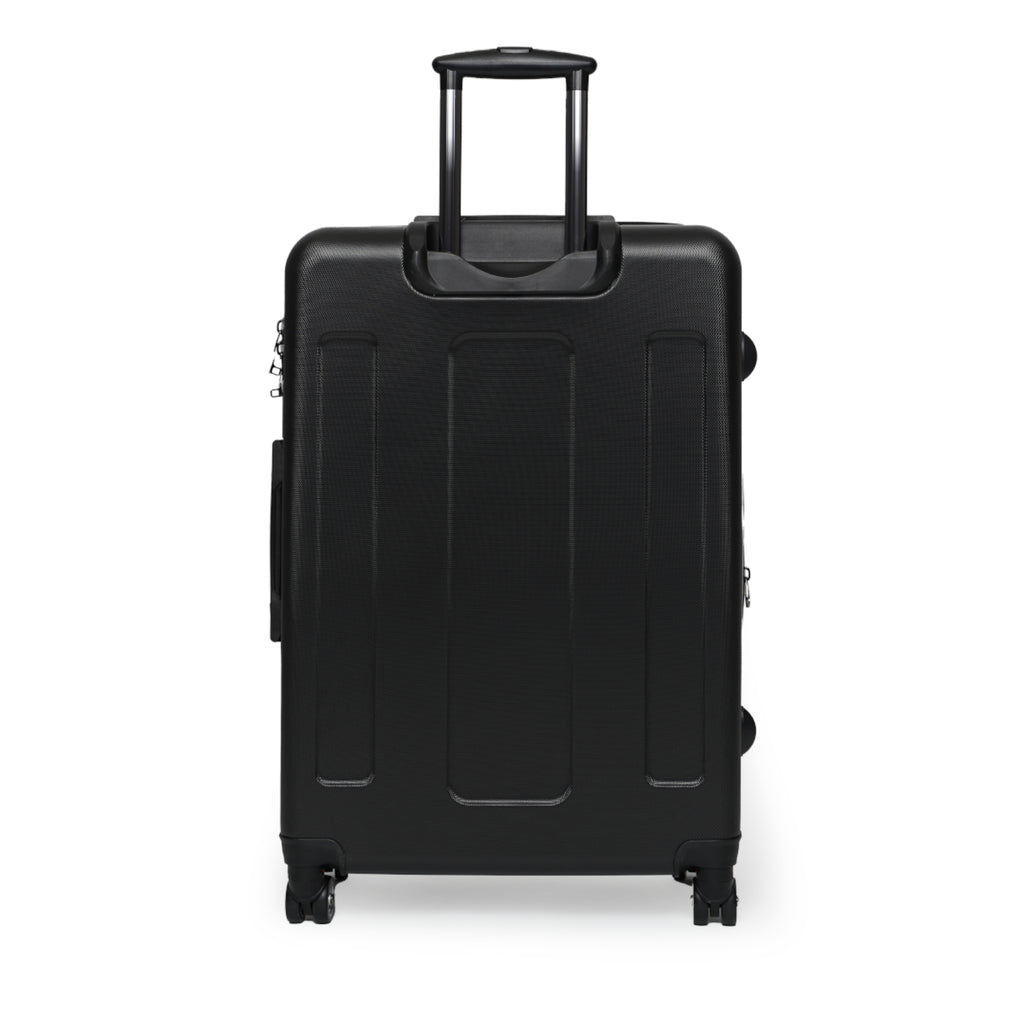 Pink Hollyhock Floral Suitcase – Soft Pastel Flower Carry-On Luggage