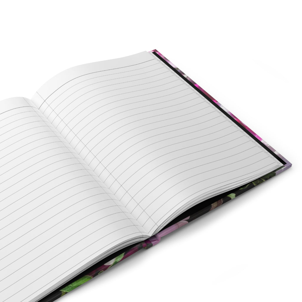 Pink Petunia Hardcover Journal — Floral Notebook for Garden Lovers