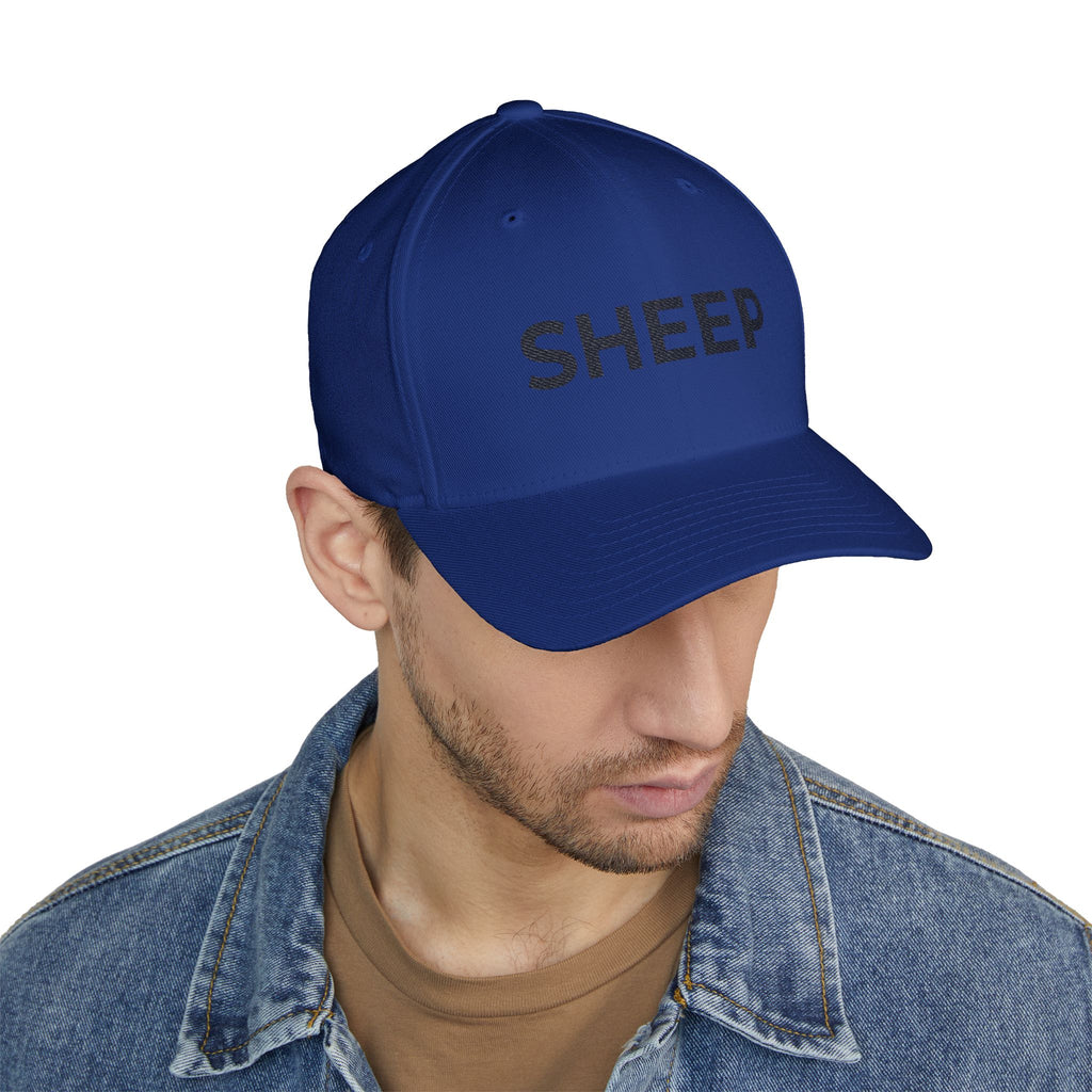Embroidered 'SHEEP' Closed-Back Cap
