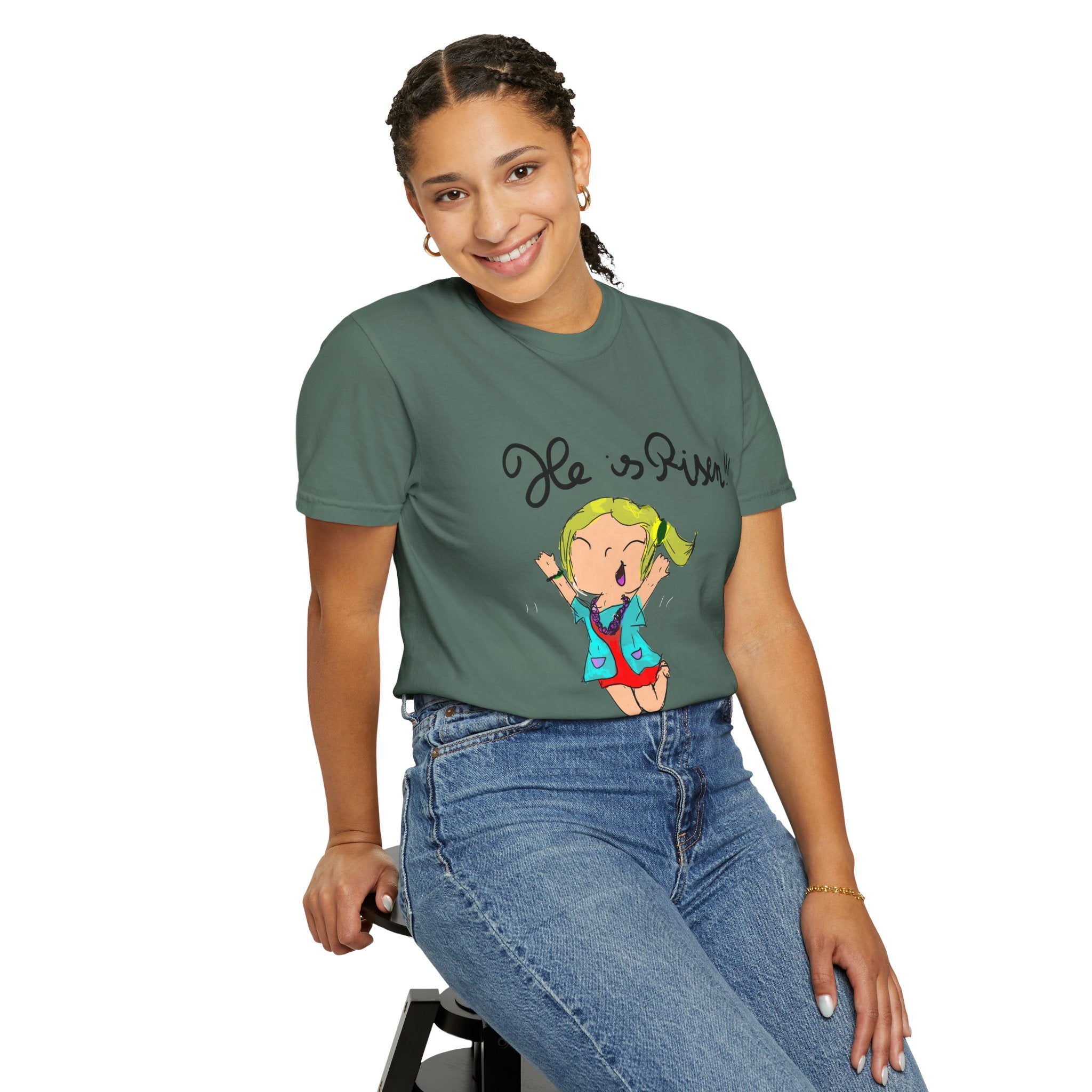 He Is Risen! Kids’ Hand-Drawn T-Shirt — Child Art Tee