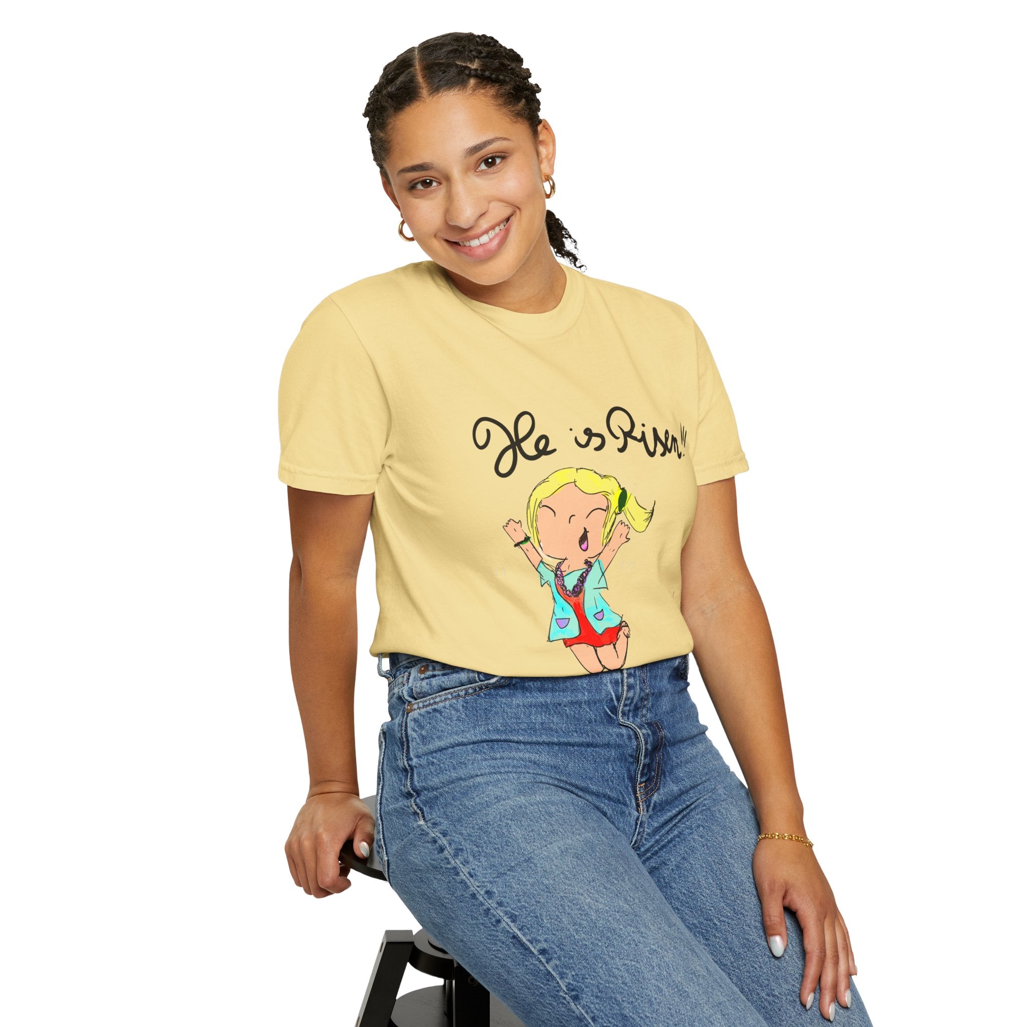 He Is Risen! Kids’ Hand-Drawn T-Shirt — Child Art Tee