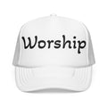 Worship Team Foam Trucker Hat — 'Worship' Church Camp & Service Cap