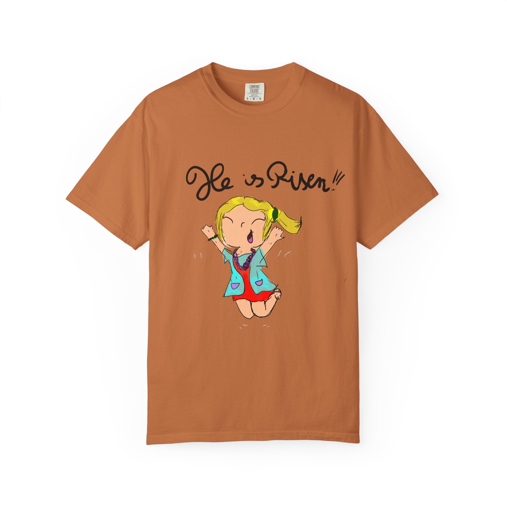 He Is Risen! Kids’ Hand-Drawn T-Shirt — Child Art Tee