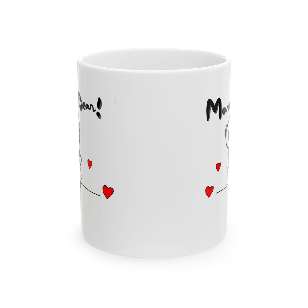 Mama Bear Ceramic Mug — Cute Mom & Baby Bear Hand-Drawn Design (11oz/15oz)