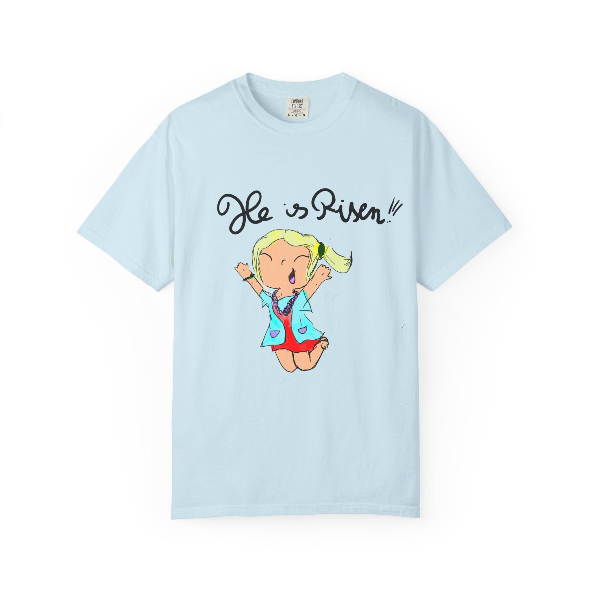 Kids' Hand-Drawn Easter T-Shirt — He Is Risen | P.O.P