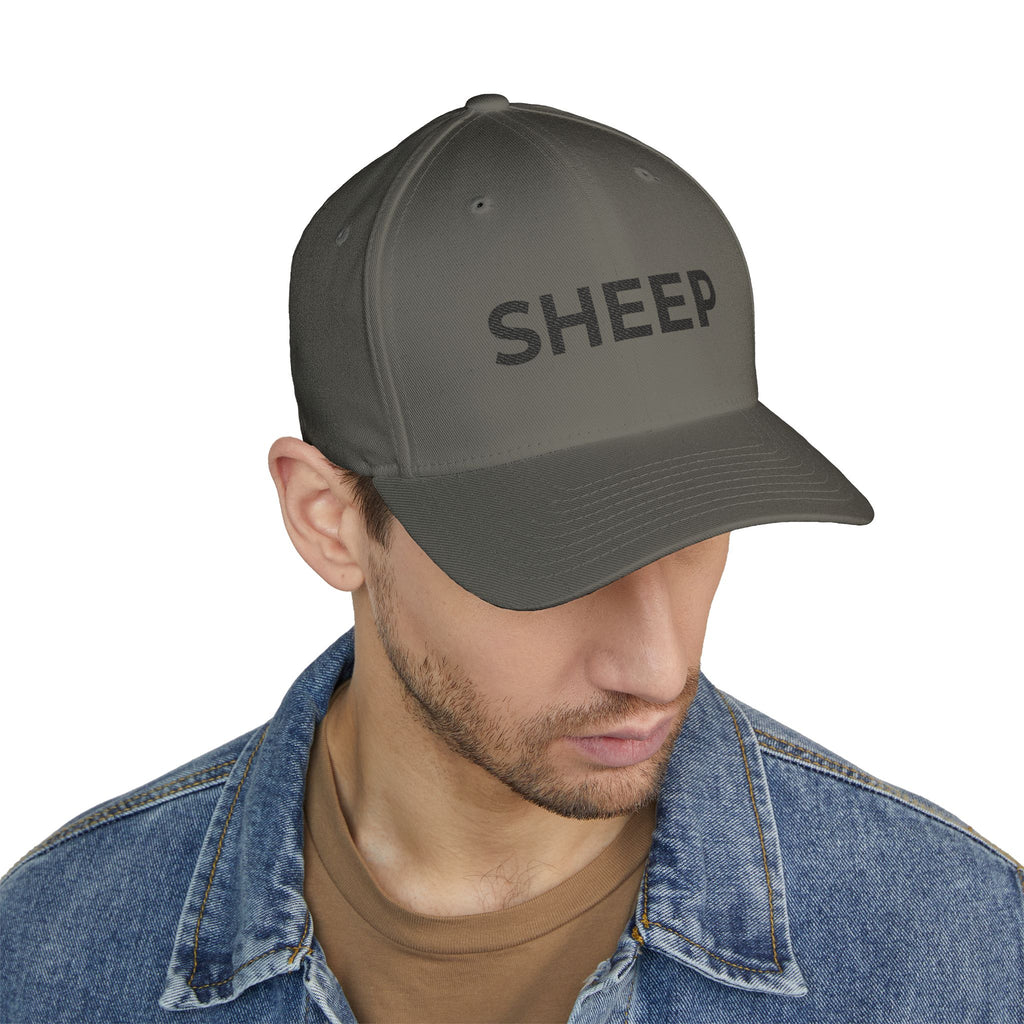 Embroidered 'SHEEP' Closed-Back Cap