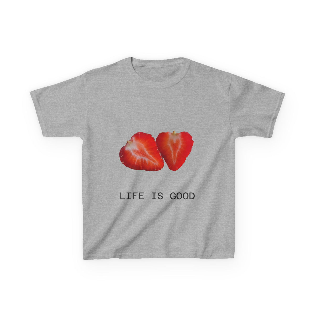 Kids Strawberry Heart Tee — Cute Fruit Graphic Playful Kids T-Shirt