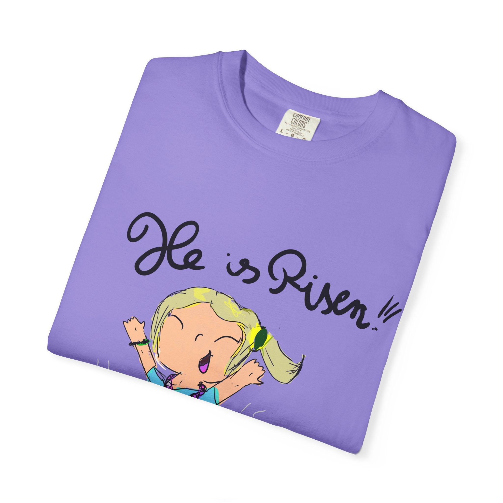 He Is Risen! Kids’ Hand-Drawn T-Shirt — Child Art Tee