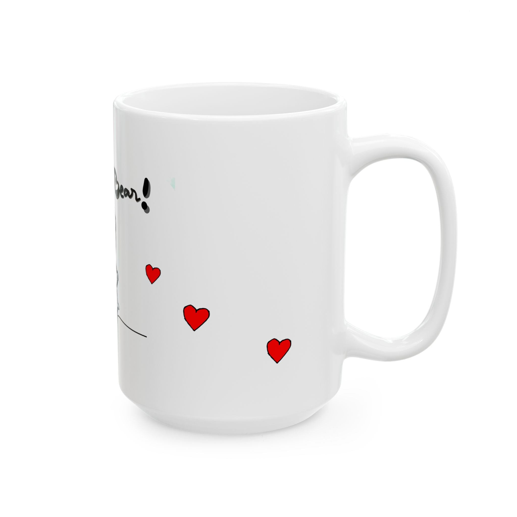 Hand-drawn Mama Bear Ceramic Mug — Cute Mom & Baby Bear Design (11oz/15oz)