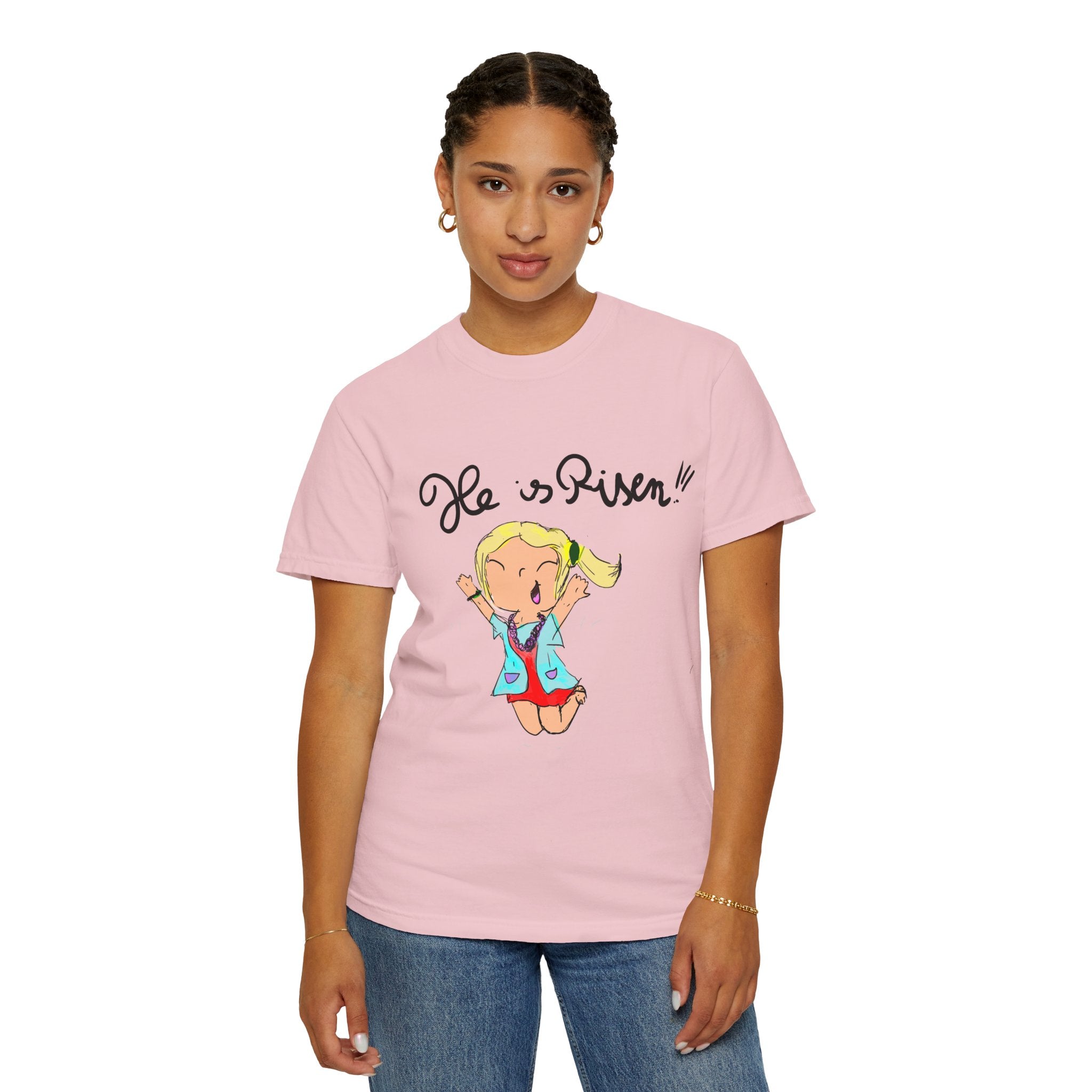 He Is Risen! Kids’ Hand-Drawn T-Shirt — Child Art Tee