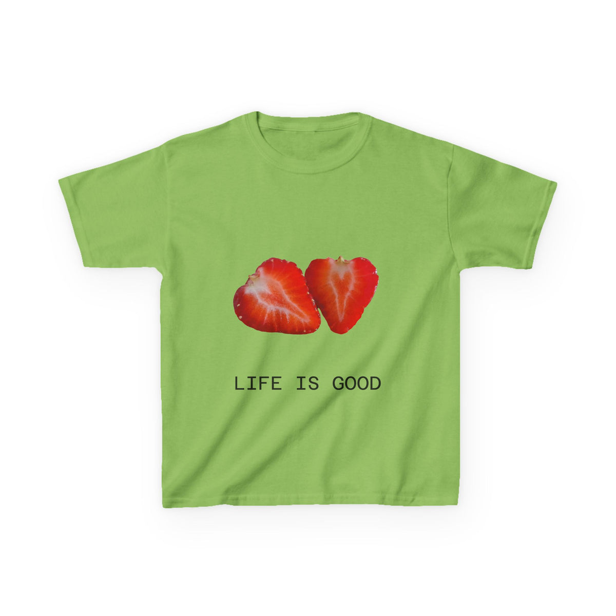 Kids Strawberry Heart Tee — Cute Fruit Graphic Playful Kids T-Shirt