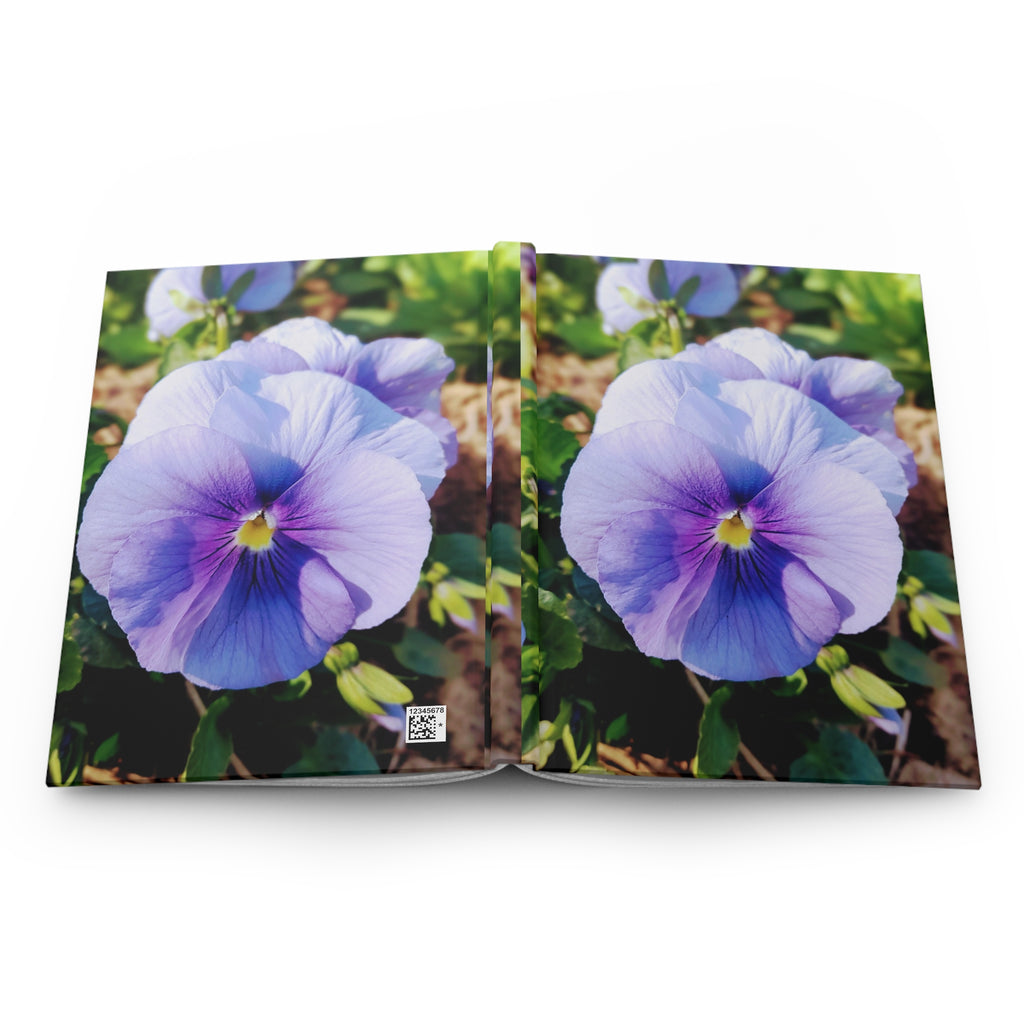 Pansy Blossom Hardcover Journal — Purple Floral Notebook