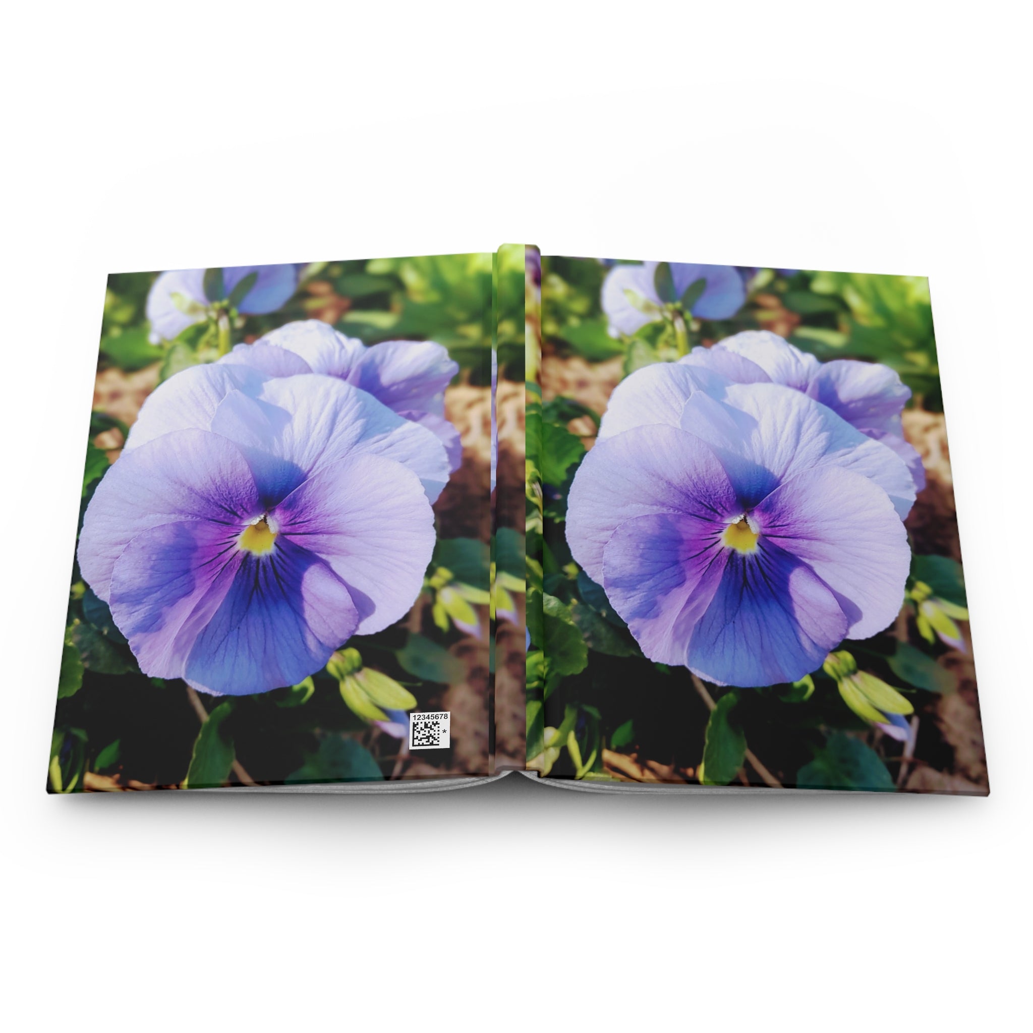 Pansy Blossom Hardcover Journal — Purple Floral Notebook